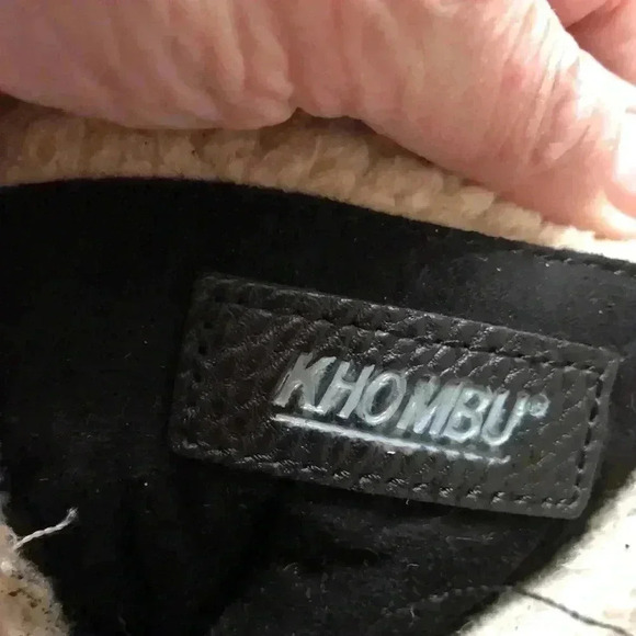 Khombu black leather faux fur lined lace up boots.size 8.5 - Picture 8 of 12